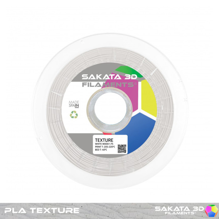 PLA 850 Texture Wood White (Madera Blanca) Sakata 3D 1,75 mm