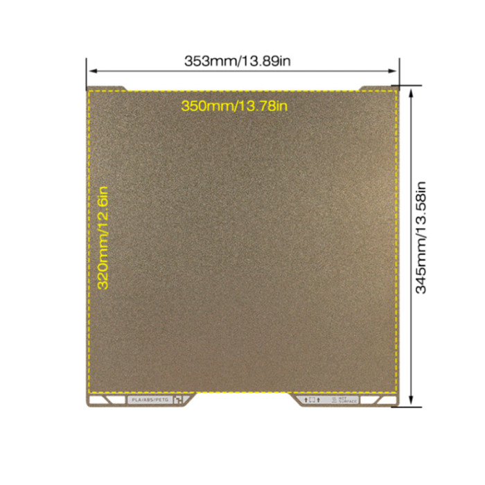 Lámina PEI Doble Cara Compatible Bambu Lab H2D/H2S