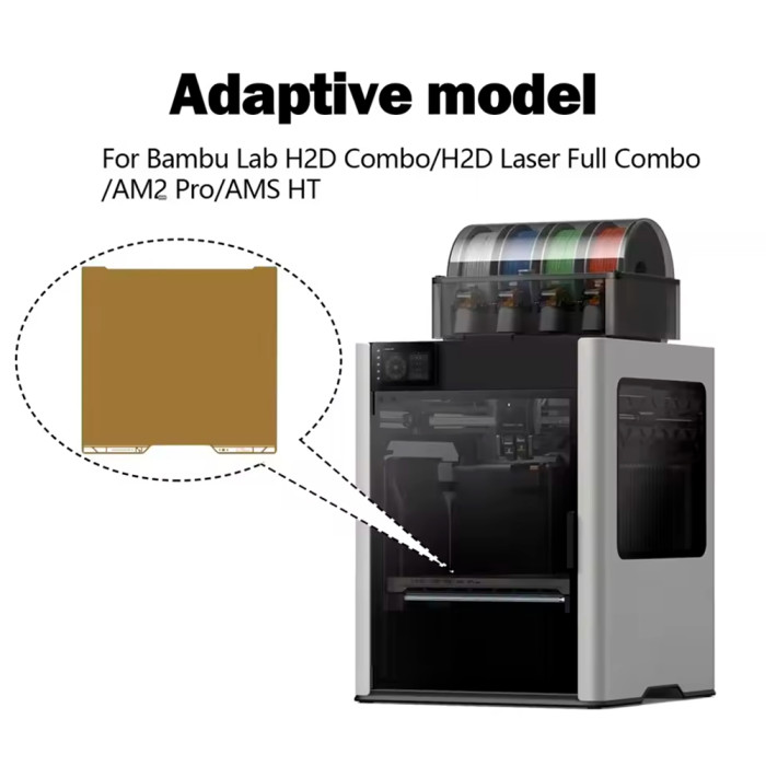 Lámina PEI Doble Cara Compatible Bambu Lab H2D/H2S