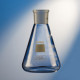 Matraz Erlenmeyer cuello estrecho boca esmerilada NS borosilicato 3.3 con reborde