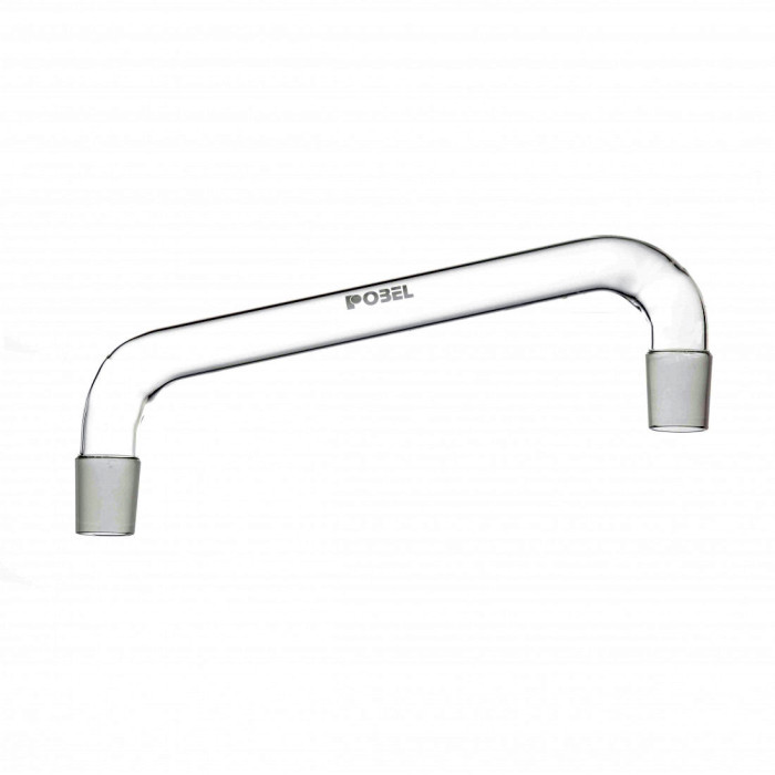 Adaptador de destilación acodado uniones esmeriladas borosilicato