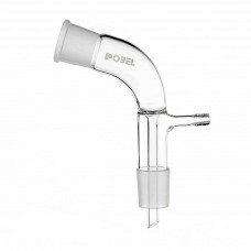 Pieza intermedia en ángulo 105° con conexión para vacío y oliva borosilicato