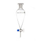 Embudo de decantación cónico con llave de vidrio o teflón y tapón de polietileno