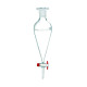 Embudo de decantación cónico con llave de vidrio o teflón y tapón de polietileno