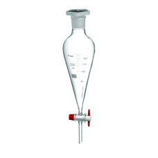 Embudo de decantación cónico graduado con llave de vidrio o teflón borosilicato