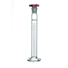 Probeta graduada clase A con tapón de polietileno borosilicato base hexagonal