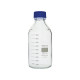 Frasco ISO graduado GL45 borosilicato 3.3 con tapón PP y anillo antigoteo autoclavable