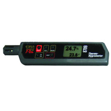 Termohigrómetro 8709 con sonda fija y clip para colgar en el bolsillo