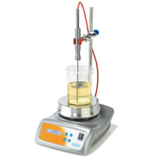 Agitador magnético con calefacción MicroMagMix MCG15E con sonda Pt100, barra de soporte y pinza