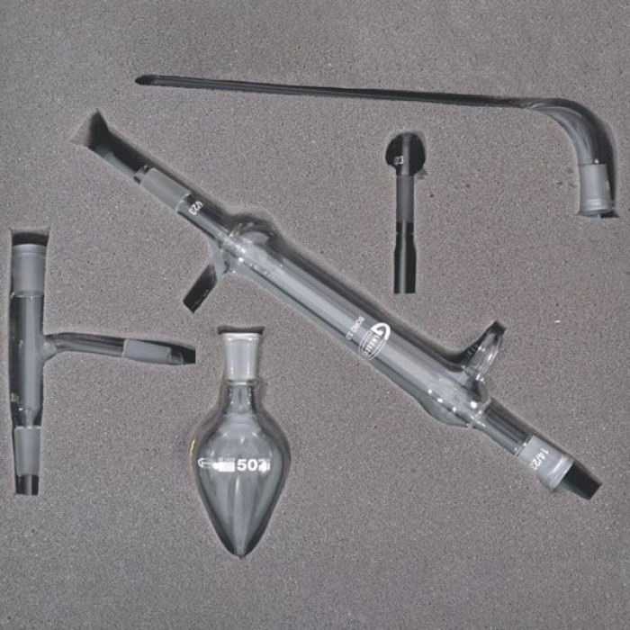Equipo de destilación para química orgánica 5 piezas borosilicato 3.3 NS 14/23