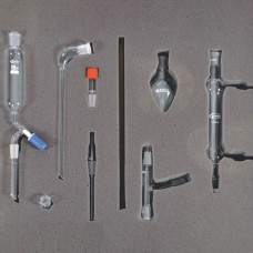 Equipo de Química Orgánica 9 piezas borosilicato 3.3 esmerilados NS 14/23