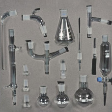 Equipo de Química Orgánica 16 piezas borosilicato 3.3 — matraces, refrigerante y accesorios