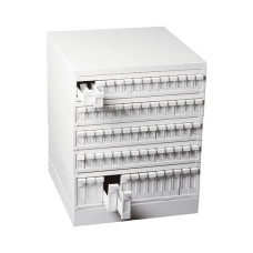Archivador modular para portaobjetos y casetes ABS blanco 14 cajones apilable