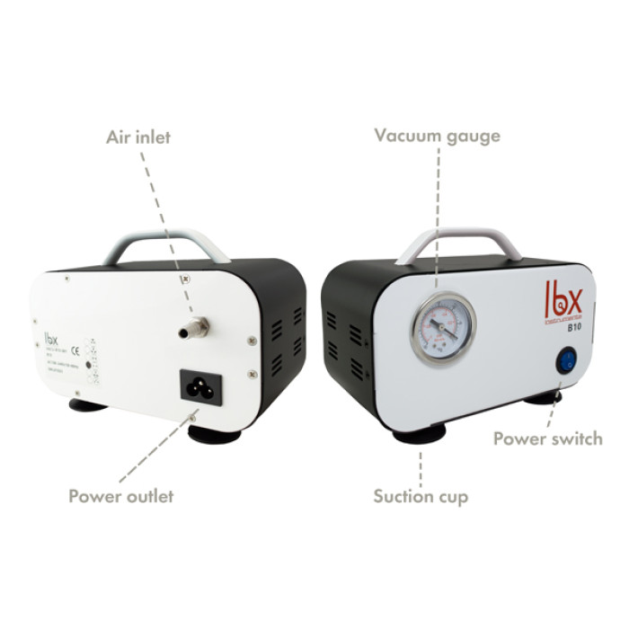 Bomba de vacío sin aceite LBX B con vacuómetro | 100-220 V libre de mantenimiento