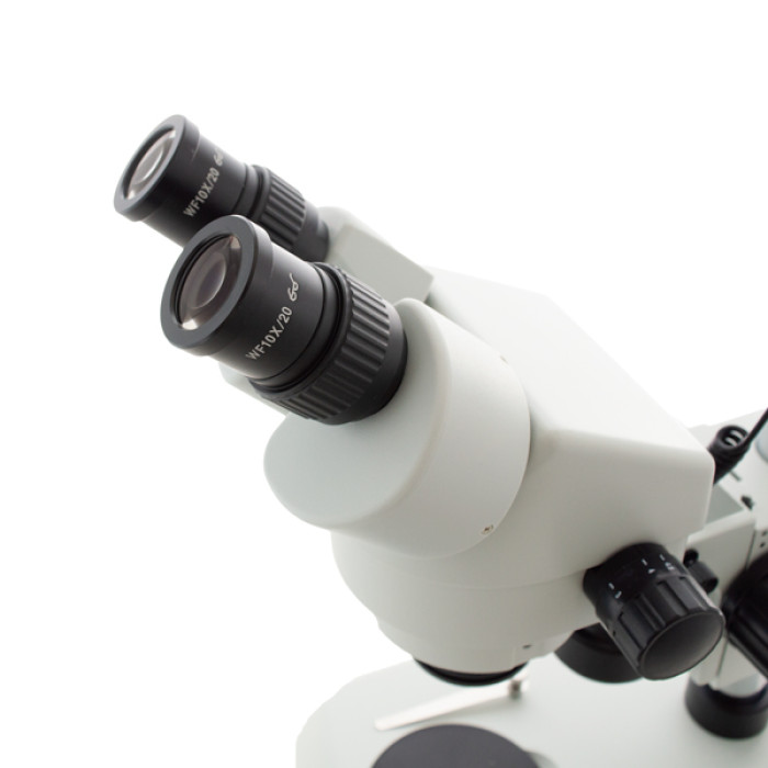 Estereomicroscopio binocular trinocular L90 zoom 0.7X-4.5X iluminación LED incidente y transmitida