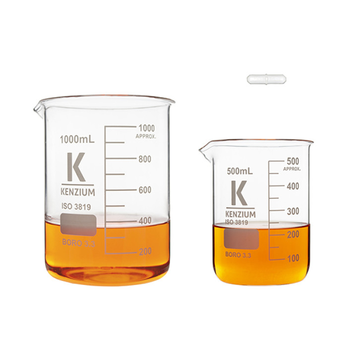 Vaso de precipitados forma baja borosilicato 3.3 con varilla magnética PTFE