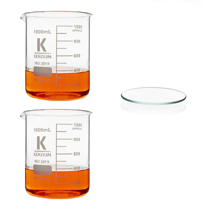 Vaso de precipitados forma baja borosilicato 3.3 con vidrio de reloj KENZIUM