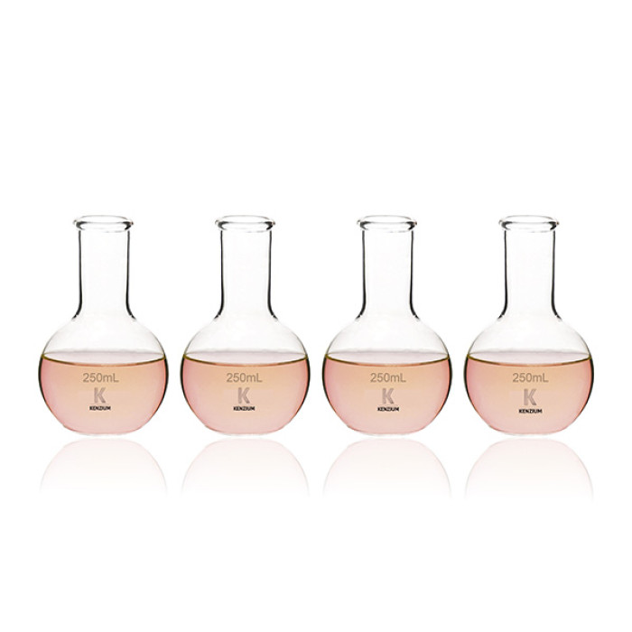 Matraz esférico fondo plano cuello estrecho borosilicato 3.3