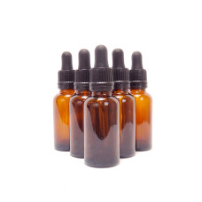 Frasco cuentagotas ámbar 30 ml con pipeta de vidrio — pack de 6