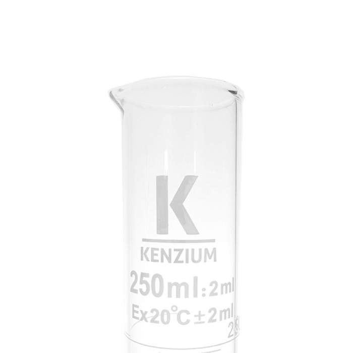 Probeta graduada 250 ml borosilicato 3.3 base hexagonal pack 2 unidades
