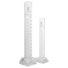 Set 2 probetas graduadas 100 ml y 250 ml base hexagonal borosilicato 3.3