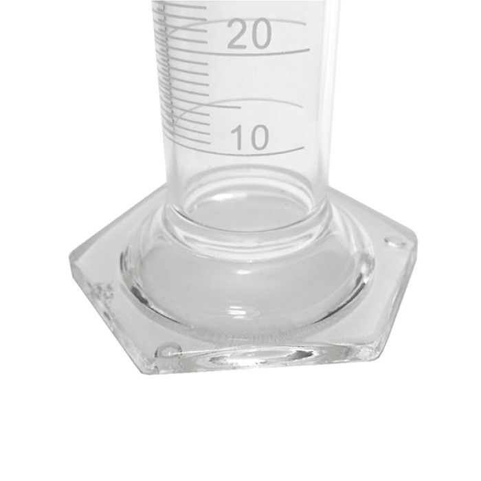 Set 2 probetas graduadas 100 ml y 250 ml base hexagonal borosilicato 3.3