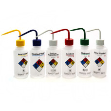 Frasco lavador de seguridad 500 ml LDPE cuello estrecho tapa codificada por colores