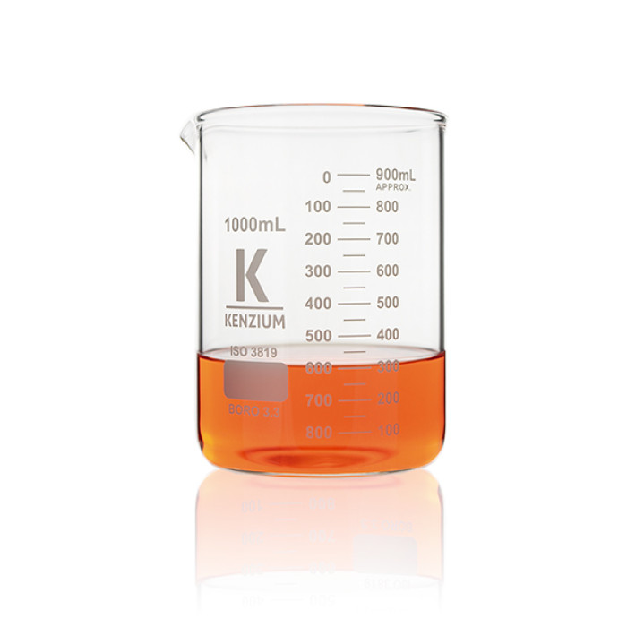 Vaso de precipitados forma baja uso intensivo borosilicato 3.3 pared reforzada