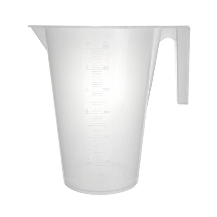 Jarra graduada 3000 ml polipropileno con asa y boquilla vertedora
