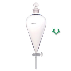 Embudo de decantación cónico borosilicato 3.3 llave y tapón esmerilados ISO 4800