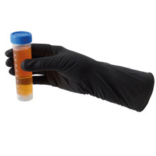 Guantes desechables de nitrilo extralargos sin polvo AQL 1,5 EN 374