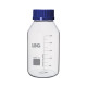 Frasco graduado boca ancha rosca GL80 ISO 4796 borosilicato 3.3 con tapón PP