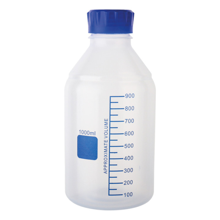 Frasco PP graduado cuello ancho con tapón GL 45 autoclavable