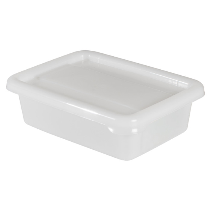 Caja de almacenaje pequeña con tapa polipropileno blanco rectangular