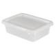 Caja de almacenaje pequeña con tapa polipropileno blanco rectangular