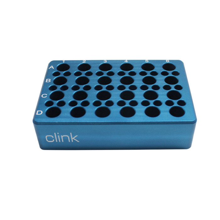 Bloque refrigerador metálico de aluminio anodizado para tubos PCR 0,2 - 2,0 ml