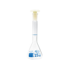Matraz aforado clase A trapezoidal borosilicato 3.3 con tapón PE Glassco