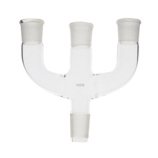 Adaptador de tres bocas paralelas borosilicato 3.3