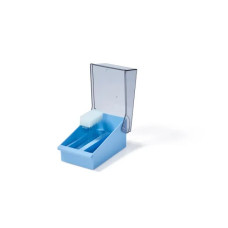 Archivador azul para 50 portaobjetos apilable