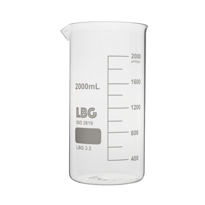 Vaso de precipitados forma alta borosilicato LBG 3.3 con graduación y pico vertedor