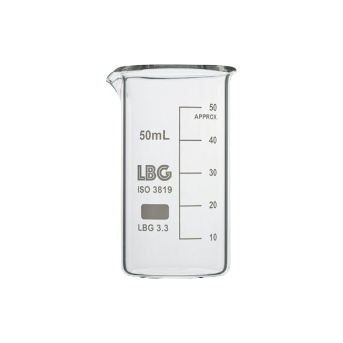 Vaso de precipitados forma alta borosilicato LBG 3.3 con graduación y pico vertedor
