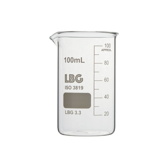 Vaso de precipitados forma alta borosilicato LBG 3.3 con graduación y pico vertedor