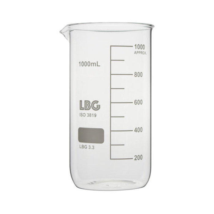Vaso de precipitados forma alta borosilicato LBG 3.3 con graduación y pico vertedor