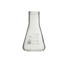 Matraz Erlenmeyer cuello estrecho borosilicato LBG 3.3 con reborde y graduación DIN 12380