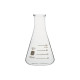 Matraz Erlenmeyer cuello estrecho borosilicato LBG 3.3 con reborde y graduación DIN 12380