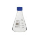 Matraz Erlenmeyer con tapón de rosca normalizado y junta PTFE borosilicato 3.3 DIN 12380