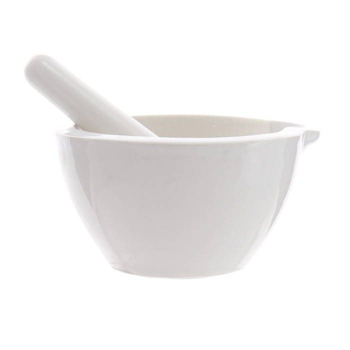 Mortero de porcelana con mano Premium Line interior pulido