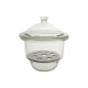 Desecador de vidrio con tapa de bola Basic Line vidrio neutro LBG N con placa de porcelana