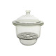 Desecador de vidrio con tapa de bola Basic Line vidrio neutro LBG N con placa de porcelana