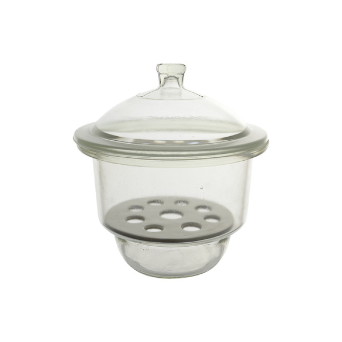 Desecador de vidrio con tapa de bola Basic Line vidrio neutro LBG N con placa de porcelana